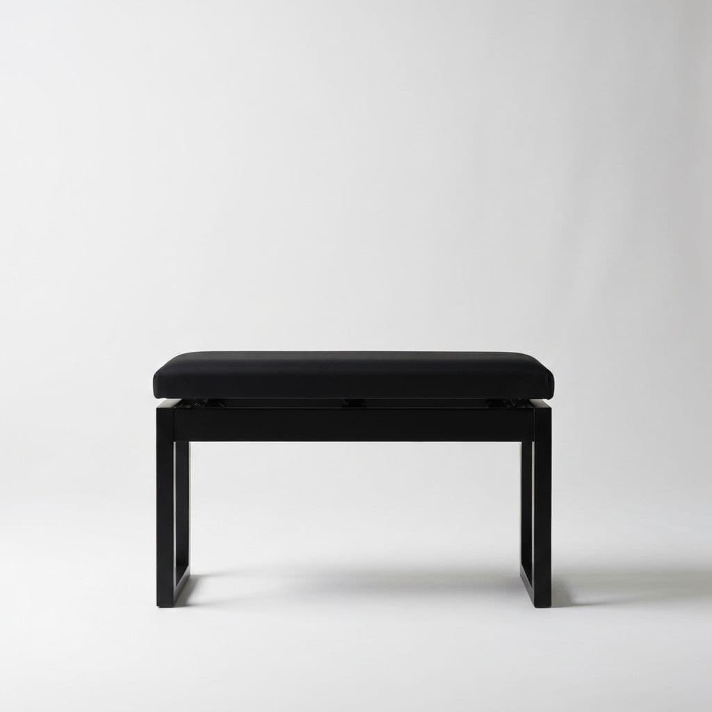 Black piano bench