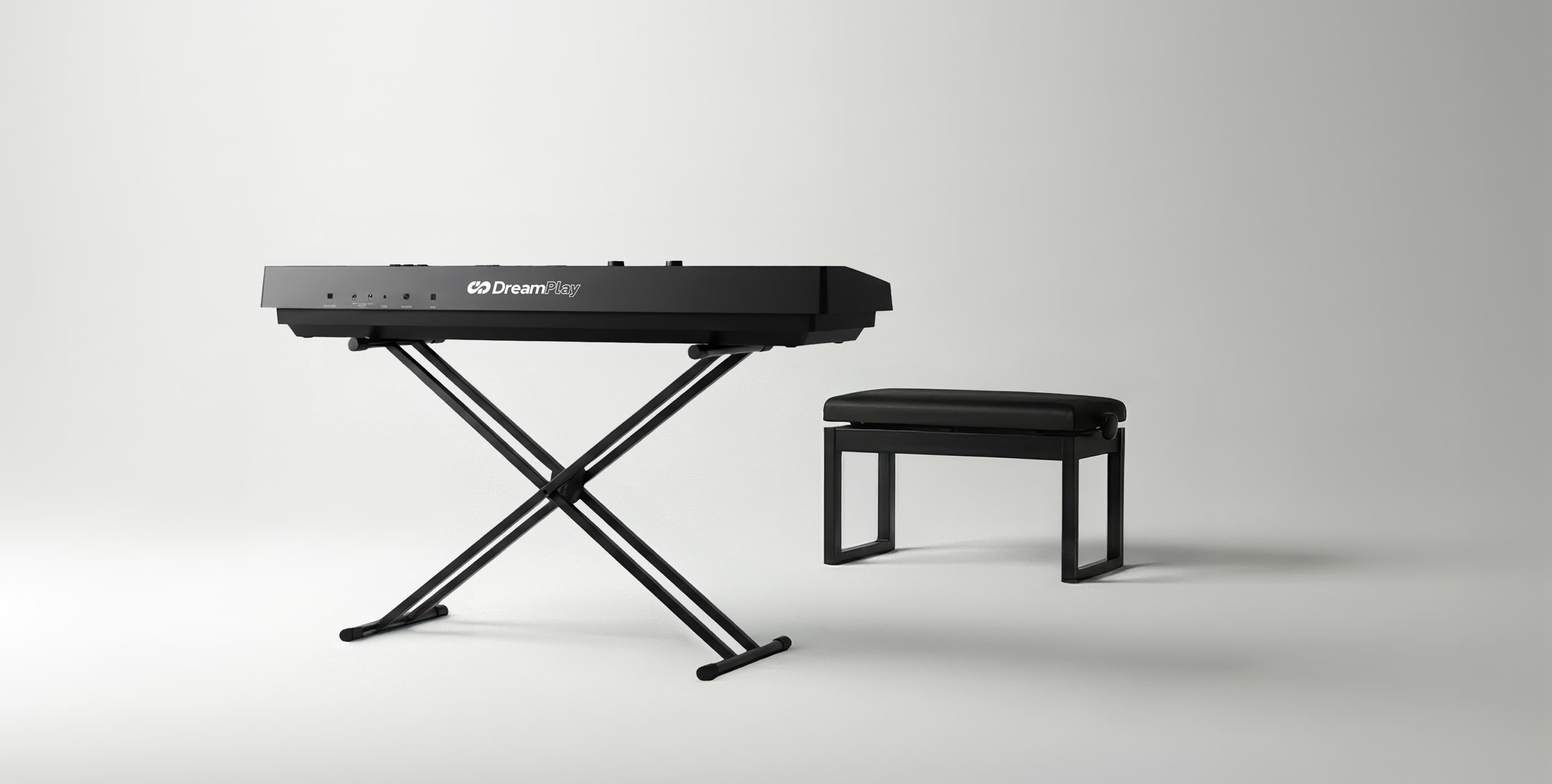 DreamPlay One kids piano with narrow keys and bench