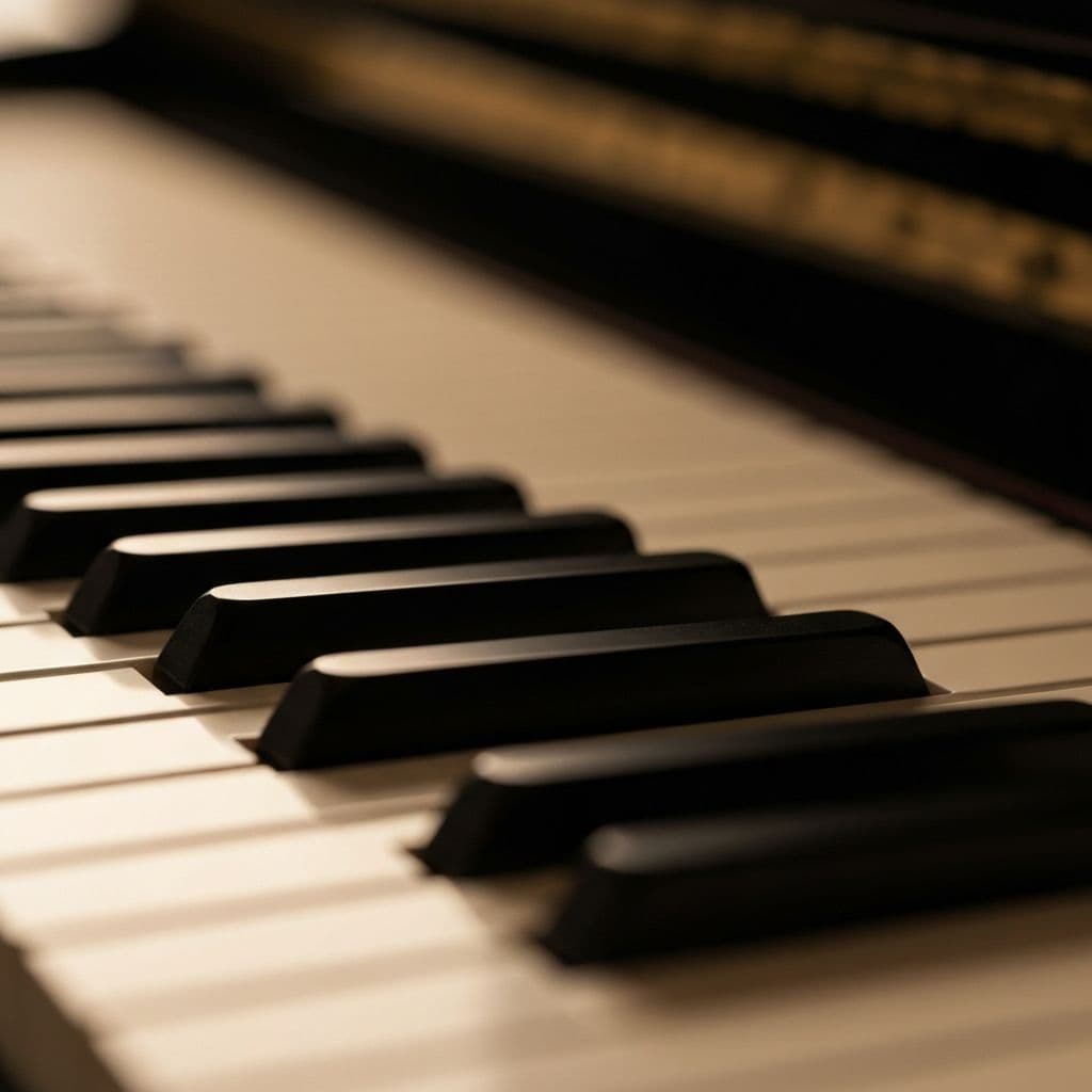 Historical fortepiano with narrow keys