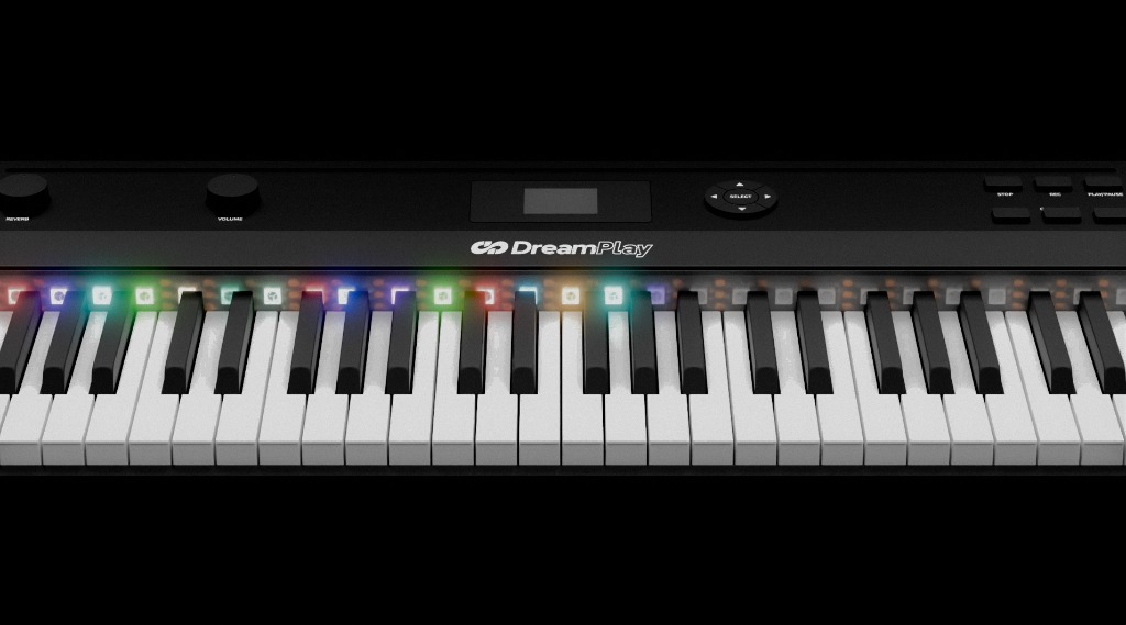 LED keys close-up with colored lights